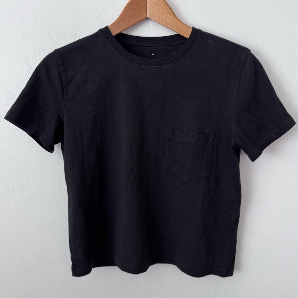 Everlane black organic cotton cropped black tshirt Size XS